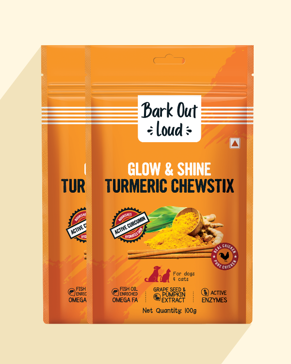 Glow & Shine Turmeric Chewstix for Dogs & Cats (100 gm)