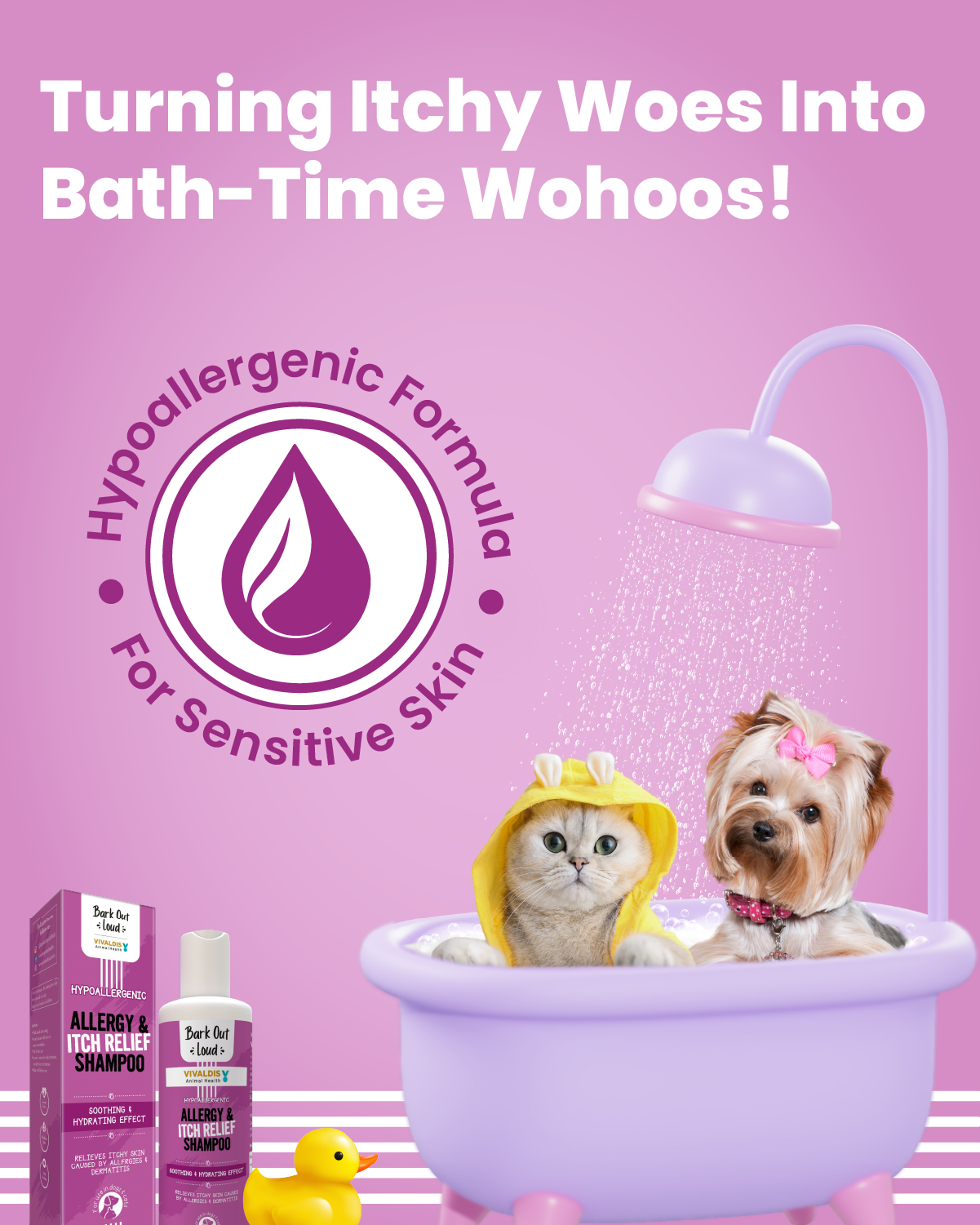 Itch Relief Combo - Anti Allergy and Itch Relief Shampoo, Anti-Microbial Spray, Turmeric Chewstix