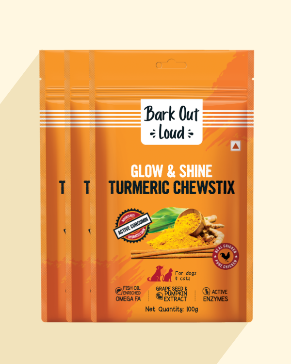 Glow & Shine Turmeric Chewstix for Dogs & Cats (100 gm)