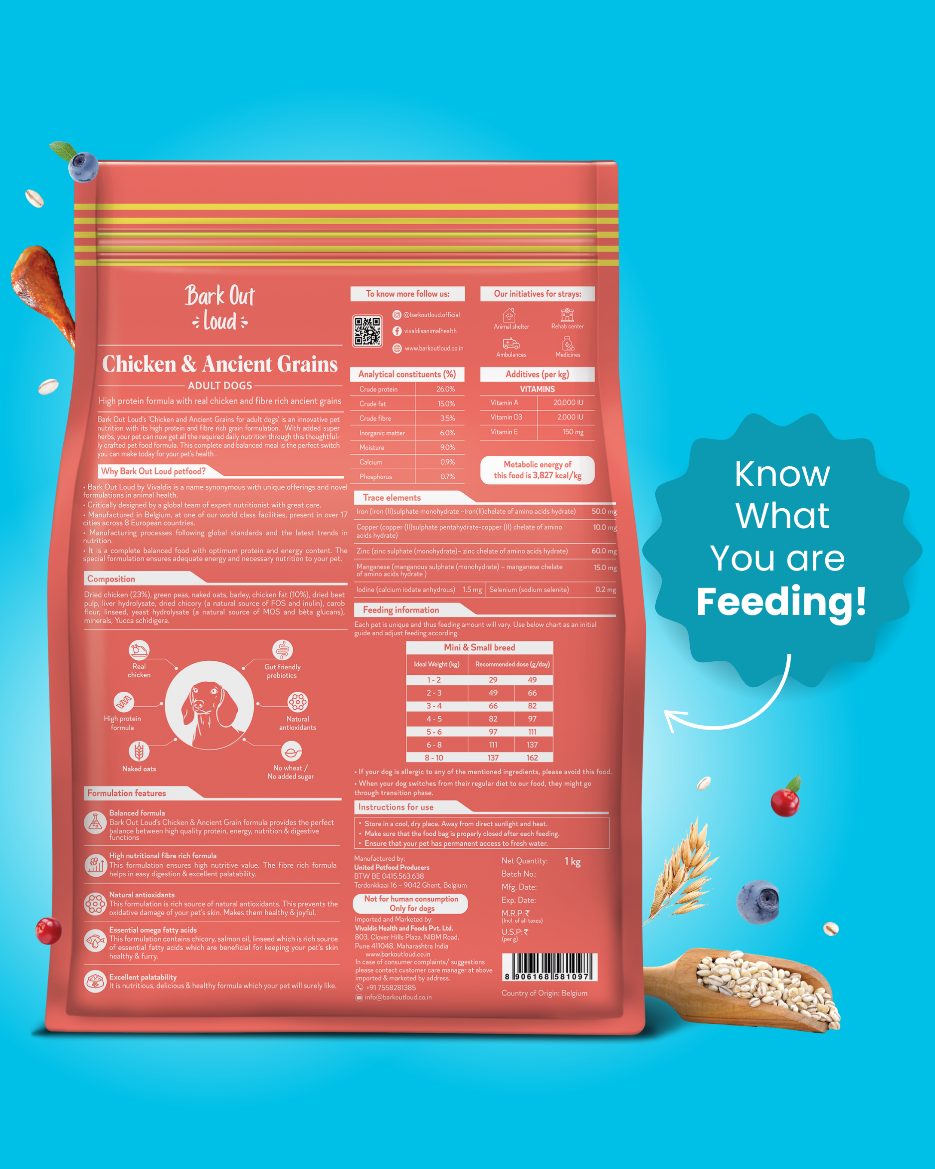 Chicken & Ancient Grains Dog food Medium/ Large Breed and Mini/ Small Breed