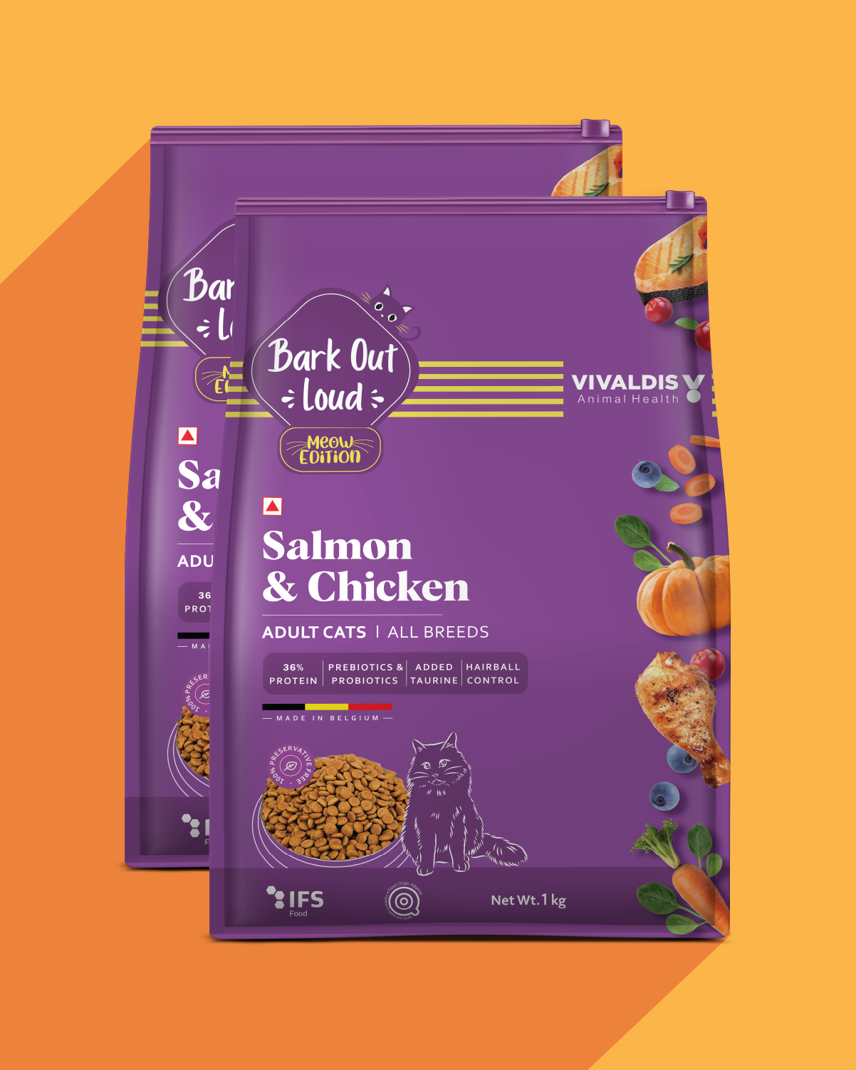 Salmon and Chicken Adult Dry Cat Food All Breeds (1 N x 1 Kg)