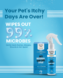 Grooming Essential Combo - Anti-Microbial Spray, Anti Allergy and Itch Relief Shampoo and Natural Flea & Tick Spray