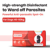 VI-FI Forte 4.02 ml - Single Pipette - Spot on Solution for Prevention & Effective Control of Flea, Tick & Chewing Lice Treatment for Dogs Weighing from 40 to 60 kg