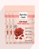 Red Hearts - Soft Chews Treats for Dogs (100 gm)