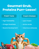 Tuna & Chicken Mousse - Wet Cat Food  - Adult Cats - All Breeds (6 N x 85 GMs)