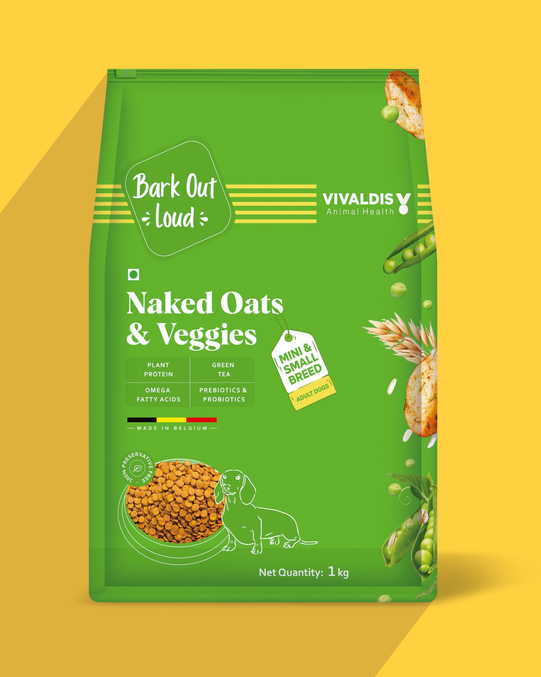 Naked Oats & Veggies Adult Dogs Food - Mini & Small Breed (1 kg)