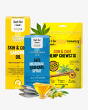 Skin Care Combo - Sardine Oil, Anti-Microbial Spray, Hemp Chewstix