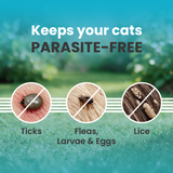 Spot On for Cats & Kittens,Ticks & Flea Prevention, Monthly Treatment from Chewing Lice, Anti-tick Solution (0.5ml)